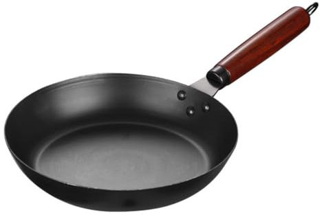 Luxshiny Gusseisenpfanne Antihaftbeschichtete Bratpfanne Mit Holzgriff Eierpfanne Omelettpfanne Für Backofen Induktion Elektrogrill Herd 26 Cm