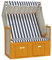 Willood Strandkorb mit Dach Poly Rattan Gartenliege Volllieger Sonnenliege Sonneninsel Strandliege Liege Zweisitzer Strand & Massivholz Weiß & Blau