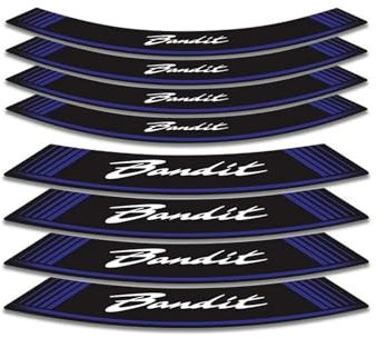 JAYWIS Felgenaufkleber Motorrad 17 Zoll Rad Aufkleber Nabe Felgen Aufkleber Wetterfeste Reflektierende Streifen Band Dekoration Für Suzuki Bandit 600 1200 1250 650 Radaufkleber (Farbe : Blau)