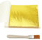 INNAL 200 Blatt Blattgold, Imitation Blattgold zum Basteln mit Pinsel Goldflocken Goldfolie zum Basteln Blattgold Acrylmalerei für Nägel Möbel Dekoration DIY Handwerk Kunstprojekt (9x9cm)