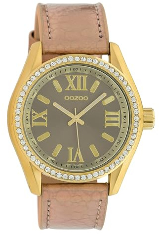 Oozoo Damen Armbanduhr Timepieces Analog Leder Rosegold UOC10273 Analoguhr