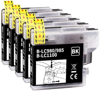 Tinnee LC1100 LC980 Kompatibel für Brother LC1100 LC980 Druckerpatronen für DCP-145C DCP-185C DCP-195C DCP-163C DCP-165C MFC-250C DCP-365CN DCP-373CW DCP-375CW MFC-490CW MFC-5490CN MFC-5890CN