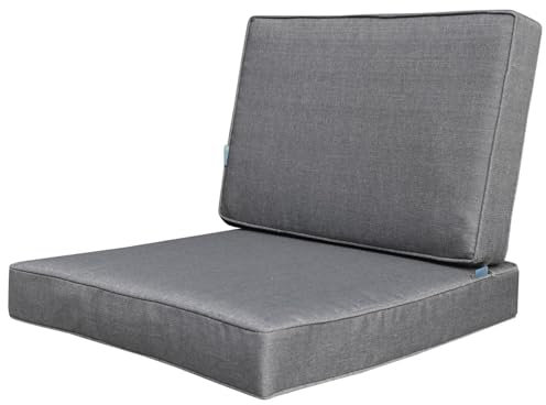 Calma Lux® Kissen Set für Rückenlehne Sitz, Sitzkissen Outdoor Sitzpolster Gartenstuhl, Sitzauflage Rattansessel, Outdoor, Auflage, Palettenkissen, Sitzkissen, Rattanmöbel (Dunkelgrau, 60 * 60 * 10)