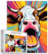 1000 Teile Puzzle für Erwachsene Herausforderndes Puzzle Perfekt für Spiel - Graffiti Kuh Puzzle 1000 Teile Buntes Vieh Puzzle Kunst für Familie Spaß Erwachsene Puzzle Kunst Spiele