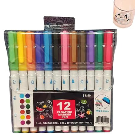 Vjeybv Paint Marker Stifte, 12 x Whiteboard-Marker, Malstifte für Kinder, auslaufsichere Malstifte, Kunststifte, nicht reizend, Zeichenmarker für Tassen, Tafel und Keramik