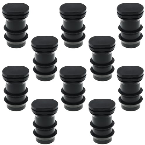 LUORNG 10PCS Black POM Plastic Locking End Plugs with Barbs 3/4 Inch Garden Irrigation Pipe Plug Garden Hose Fitting for Raised Garden Bed Ground Cover Plant Shrubs
