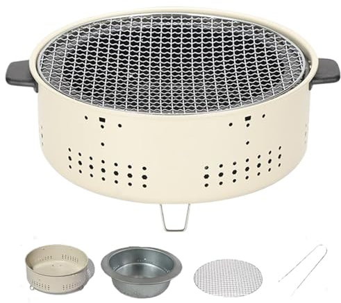 Topta Top a carbone Grill a carbone ventilato 12.2x5.5 pollici di carbone con manico e piede per 5-10 persone grill di carbone portatile lavabile staccabile per barbecue, bollitore del tè