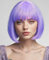 Creamily Parrucca corta viola liscia con frangia per donna, parrucca sintetica liscia naturale per ragazze, colore viola per costumi, cosplay, feste, uso quotidiano, 25,4 cm