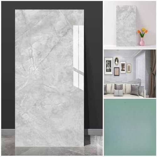 Peel and Stick Imitation Ceramic Tile Wall Stickers Decoration Living Room Background Bathroom Kitchen Waterproof and Oil Resistant Aluminum-Plastic Panel 11.8 * 23.6 inches 10 PCS (Gray)
