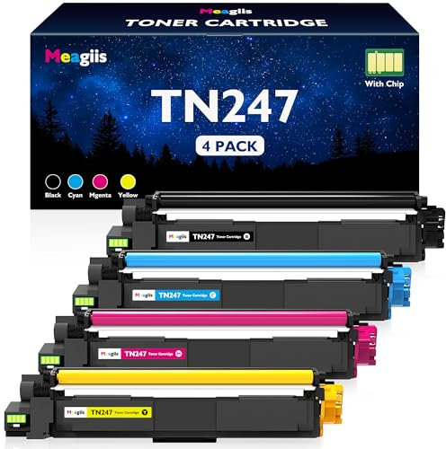 Meagiis TN247 TN243 Kompatibel Toner für Brother TN247CMYK TN 247 Toner für Brother MFC L3750CDW MFC-L3760CDW DCP-L3550CDW HL-L3210CW HL-L3230CDW MFC-L3730CW (1 Schwarz, 1 Cyan, 1 Magenta, 1 Gelb)