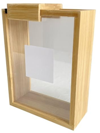 Qinlenyan Boîte à récipient de céréales de céréales en bambou à conteneurs de riz transparent Couleur en bois