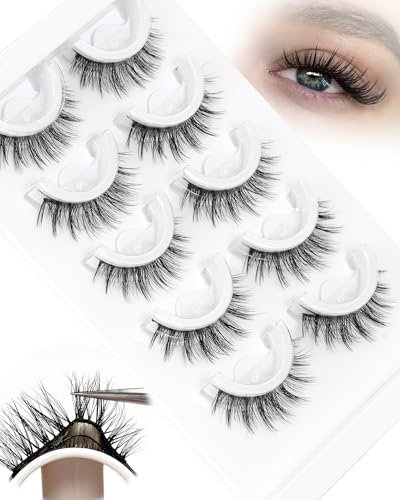 Auto Adhésifs Faux Cils Naturel Anime Lashes Stick On Eyelashes Self Adhesive Lashes Natural Look Lash Extensions Soft and Lightweight 5 Pairs by Obeyalash (3DF036)