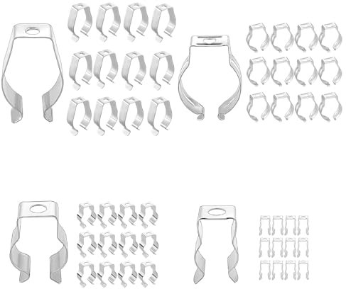 Innovess Spring Terry Clips 48PCS, Assorted Heavy Duty Tool, Wall Mounted Metal Spring Clips for Hanging Tools, Garden Tool Hooks for Shed, Brooms, Brushes, Rakes & Pipes