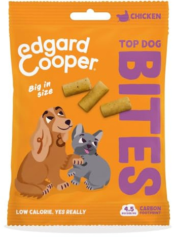 Edgard Cooper Hundeleckerli, Top Dog Bites Huhn, 50g x 1 Grosse Bites Leckerlies, Getreidefrei, Natürliche Zutaten, hoher Proteingehalt und frisches Fleisch