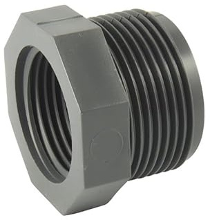 Réduction PVC pression courte, mâle 50x60 (2) femelle 40x49 (11/2).