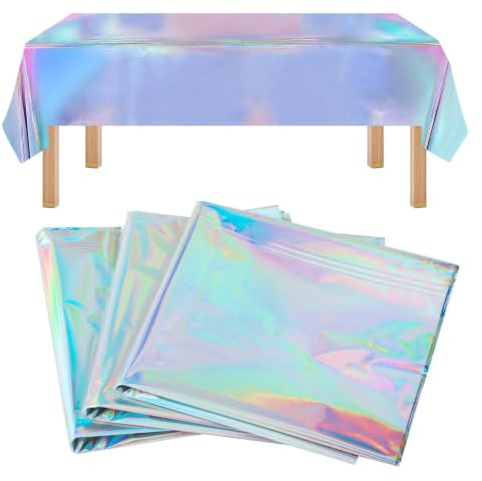 3 STK Bunt Glitzer Tischdecke Papiertischdecke Rolle Wasserdicht 274X137Cm | Partytischdecken Bierzeltgarnitur, Für Biertische, Geburtstag, Festival, Party Deko,Tischdecke Bierzeltgarnitur