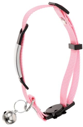 ROMISBABA Verstellbares Katzenhalsband mit Namensschild und Glocke Leichtes Pinkes für Kleine und Welpen Personalisierbar Sicherheitsfördernd Komfortabel für Haustiere