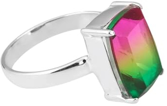 Watermelon Doublet Quartz Ring 925 Sterling Silver Handmade Gift For Her Prong Setting Ring