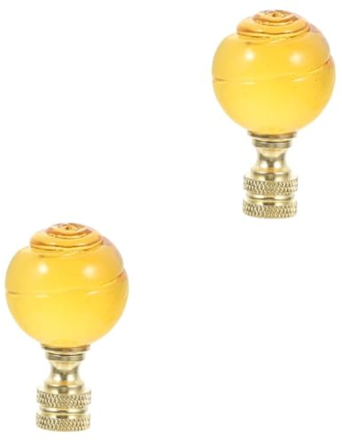 2 ück Beleuchtung, Schreibtischleuchten, Steh-Stehlampe, Schreibtischlampe, Stehlampen, dekorative Lichter, Lampen-Endstücke, dekorative Endstücke, Dekor-Lampen-Endstücke, Kappenknopf, Nuss, Kristall,