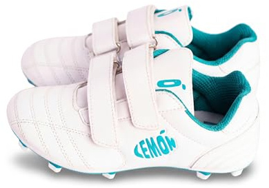 LEMON Kids Football Boots with Velcro–Lightweight Microfibre Soccer Shoes| Waterproof, Cushioned Midsole, Ankle Support, Durable
