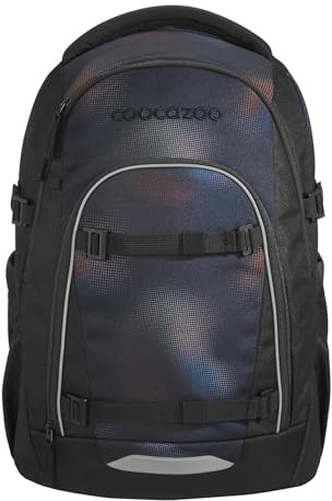coocazoo Mate Schulrucksack „Rainbow Illusion”, schwarz, ergonomischer & anpassbarer Tornister, höhen- & größenverstellbar, mit Brustgurt & Hüftgurt, ab der 3. Klasse