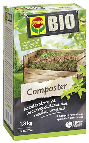 COMPO BIO Composter, Attivatore Compostaggio, 1.8kg | Accelera la decomposizione dei rifiuti organici e da giardino ed è consentito in agricoltura biologica