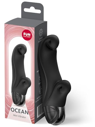 Fun Factory Ocean | Mini-Vibrator für Frauen | 12 Vibrationsmodi | schwarz | Klitoris- & G-Punkt-Stimulation | batteriebetrieben | Sex Spielzeug für Frauen | Wasserdicht | Mehrere Vibrationsprogramme