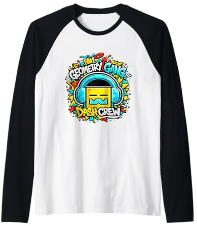 Lustiger Geometry Gangs Dash Crew Witz für Kinder Streetwear Raglan