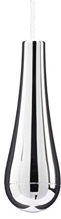 Croydex Bathroom Light Pull Teardrop Pendant with 1000mm Long Nylon White String Extension Replacement for Bathroom Toilet Light Ceiling Lights or Fan Switch, Chrome