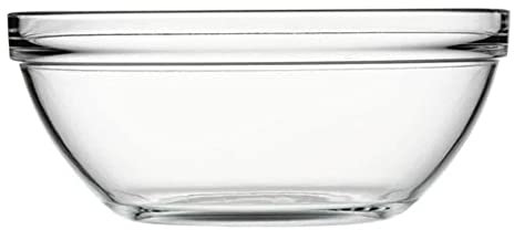 x2 5.5L Tempered Pasabahce Chef's Clear Glass Fruit Salad Mixing Bowl