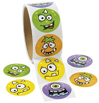 Lustige Monster Aufkleber Sticker 6 Motive für Kindergeburtstag & Mottoparty als Mitgebsel oder Give-Awy 100 Stück mit Palandi®