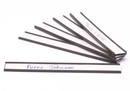 Nobo Magnetic Name Holder, Pack of 10, 150 x 20 mm, Grey, 1901096