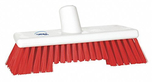 Vikan 70444 Deck Scrub,Dual Bristle Length,Stiff,10,Red