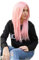Prettyland - Parrucca Lunga Rosa Chiaro 60 cm Capelli Lisci Voluminosi Taglio Dritto Frangetta Lunga Dritta