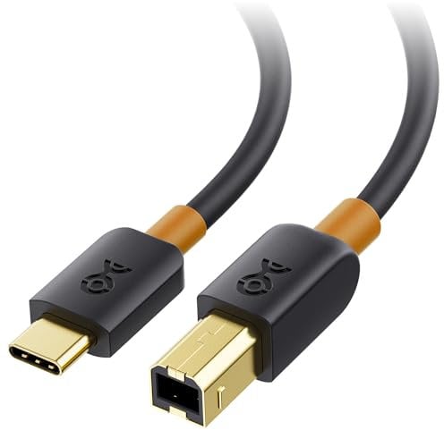 Cable Matters Cable Impresora USB C 2m (Cable USB Impresora, Cable USB Tipo C a USB 2.0 Tipo B, USB B a USB C) en Negro - 2 metros