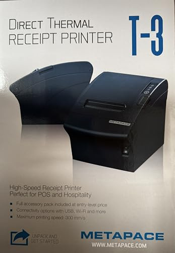 Metapace T-3 - Quittungsdrucker - monochrom - direkt thermisch - 8 cm Rolle - 180 dpi - bis zu 250 mmSek. - LAN, USB 2.0 (META-T3IIBUES)