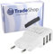 Trade-Shop Mini 3-Fach Mehrfachsteckdose USB Universal Netzteil Reiseadapter Netzstecker Stecker 220V Ladegerät USB-Adapter Flach für Apple iPhone 4 4S 5 5S 5C iPad 2 3 4 Air Mini iPod