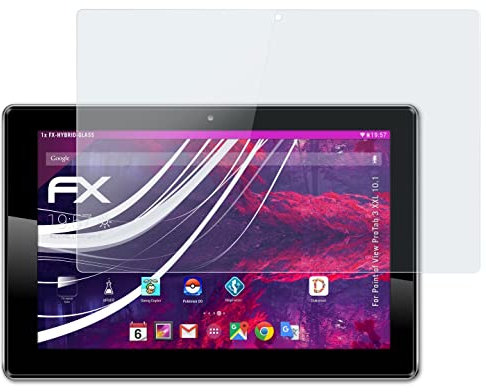 atFoliX Glasfolie kompatibel mit Point of View ProTab 3 XXL 10.1 Panzerfolie, 9H Hybrid-Glass FX Schutzpanzer Folie
