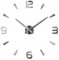 HUKITECH XXL Silber Wanduhr (∅ 100 cm) individuell gestaltbar & selbstklebend - Deko Wanddeko Wandtattoo Tattoo Tapete Aufkleber Wandaufkleber Timer