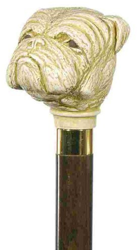 Classic Canes Bulldog Headed Walking Stick Cane - Gold, 92cm
