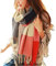 heekpek Damen Kariert Oversized Kaschmir Schal Lange Winterschal Weich Wraps Groß Karo Fransen Schal Warm Schal für Herbst Winter, Blau rot