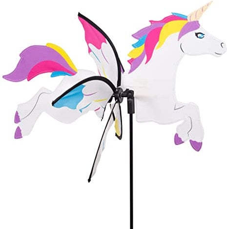 CIM Windspiel - Petite 2in1 Einhorn - Ø28x43x85cm - Windmühle mit Standstab oder Mobile mit Hängeset