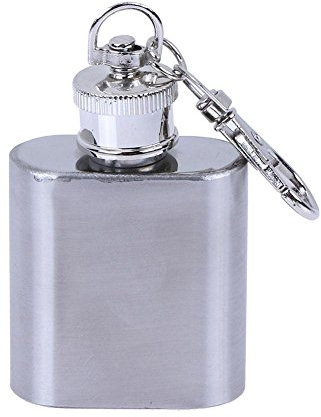 Demiawaking Tragbarer Outdoor-Flasche, 236 ml, klein, aus Metall, mit Schlüsselanhänger