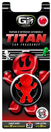GS27 - Désodorisant Voiture à Clipser Titan 3D - Parfum Voiture 100% Français - Cerise