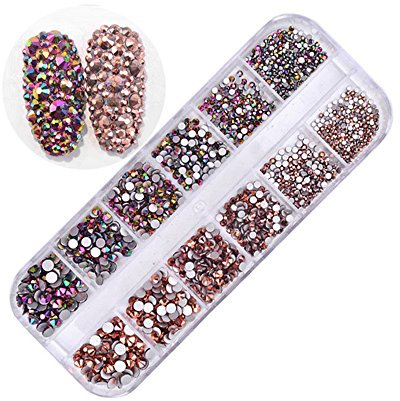 Pure Vie 1440 PZ 3D Brillante Strass Decorazione d'Unghie Borchie Nail Arte Glitter Manicure a Modelli Diversi #3