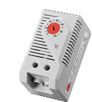 sourcing map Termostato mecánico, KTO011 0-60 ℃ ajustable compacto normalmente cerrado (N.C) interruptor controlador de temperatura