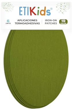 6 rodilleras color Caqui termoadhesivas de plancha. Coderas para proteger tu ropa y reparación de pantalones, chaquetas, jerseys, camisas. 16 x 10 cm. RP19