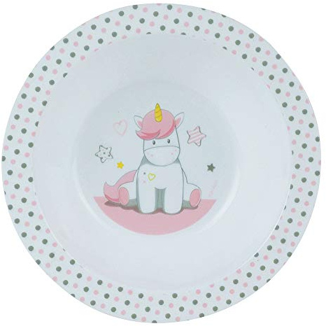 Fun House 005684 Einhorn Schüssel/Suppenteller, mikrowellengeeignet, für Kinder