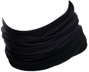 Hilltop® Polar Multifunktionstuch mit Fleece, warmes Motorrad Halstuch, Schlauchschal, Ski Gesichtsmaske für Damen und Herren, Farbe:Schwarz