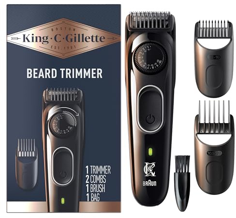 King C. Gillette - Kit per rasoio da barba da uomo, con 3 pettini intercambiabili